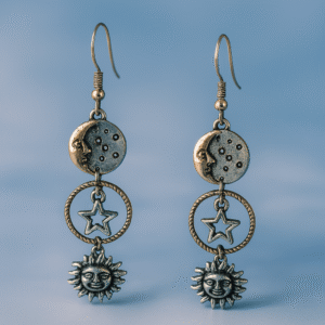 Moon Star & Sun Drop Earrings