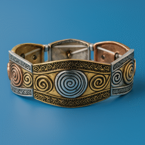 Vintage Swirl Textured Stretch Cuff Bracelet