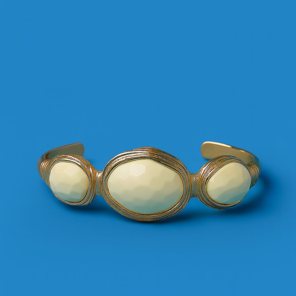 Triple Stone Cuff Bracelet