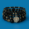 Boho Style Tree of Life Black Bracelet Set
