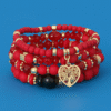 Boho Style Tree of Life Red Bracelet Set