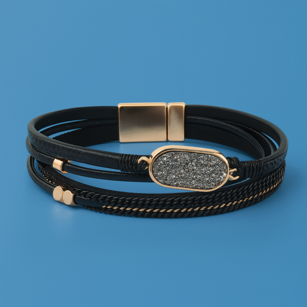 Black Multi-Layer Druzy Bracelet