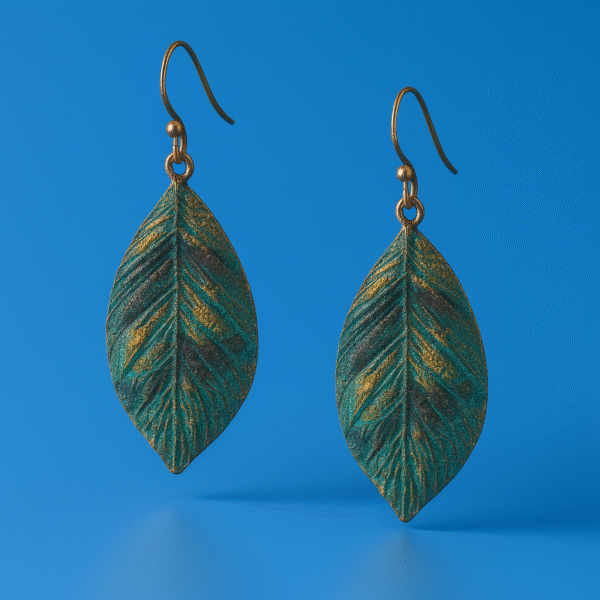 Vintage Rustic Leaf Earrings