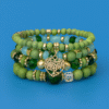 Boho Style Tree of Life Green Bracelet Set