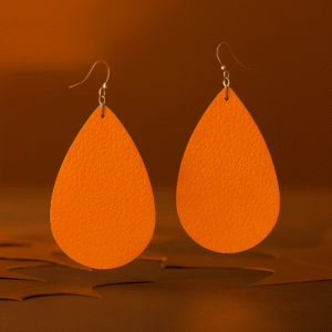 Orange Teardrop Drop Earrings