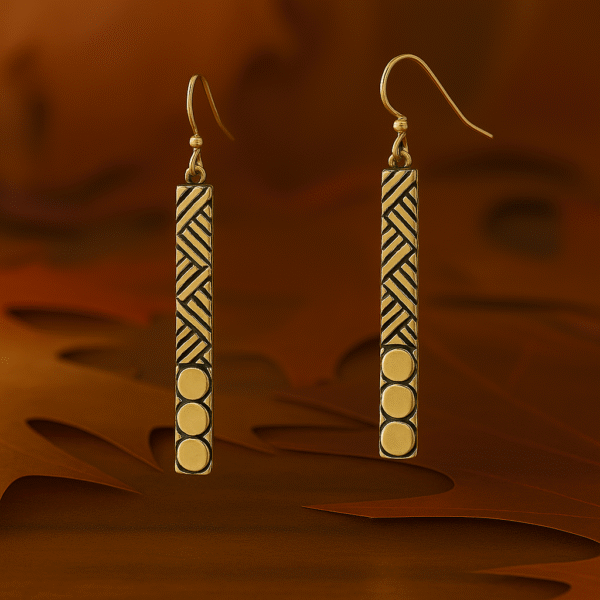 Gold-Tone Bar Drop Earrings