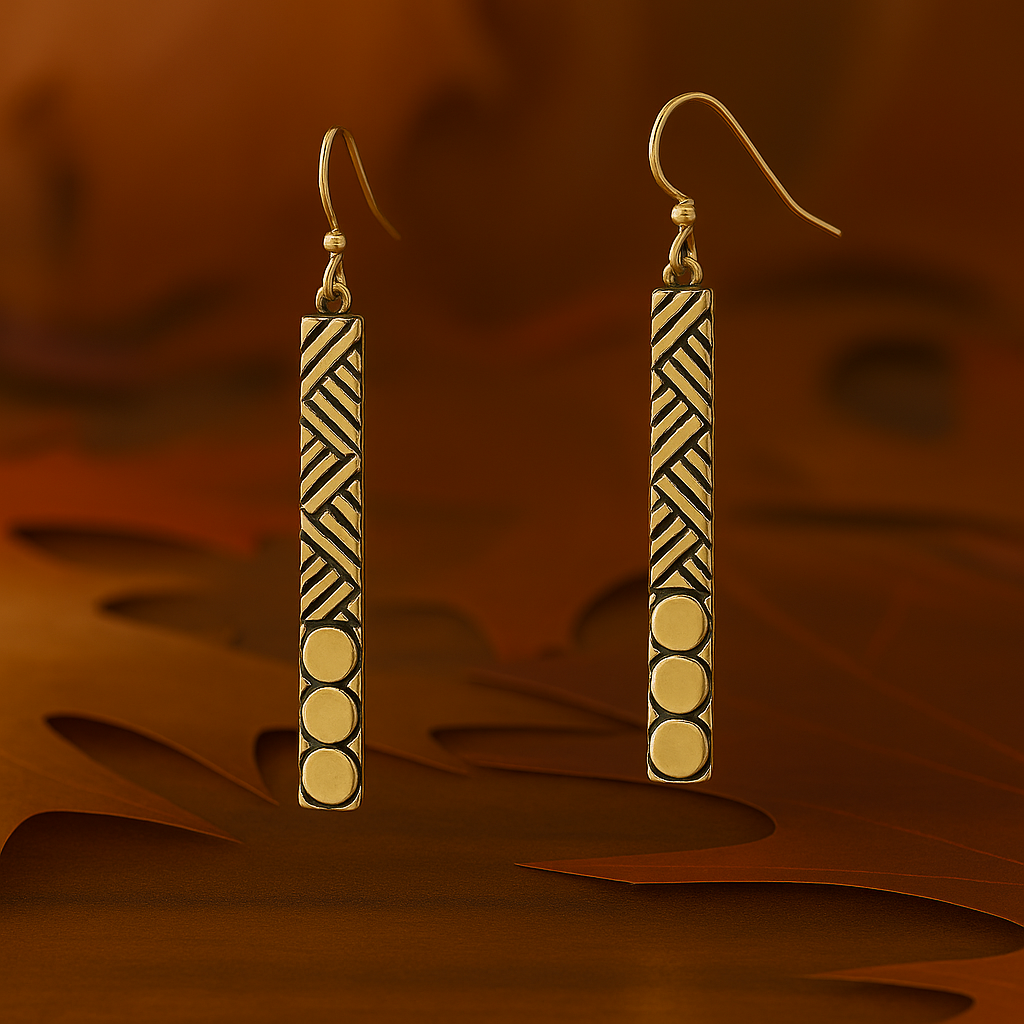 Gold-Tone Bar Drop Earrings