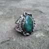 Vintage Leaf & Twist Malachite Ring **Pre-Owned**