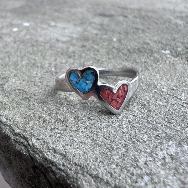 Blue & Red Heart Ring **Pre-Owned**