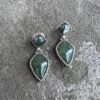 Green Jade Post Back Earrings **Pre-Owned**