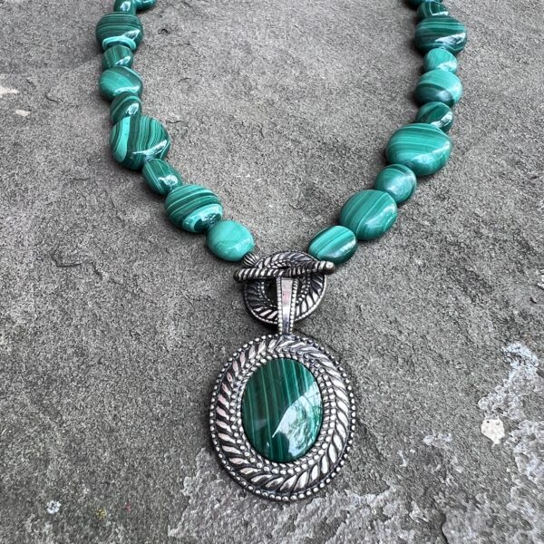 Ornate Malachite Statement Necklace **Pre-Owned**