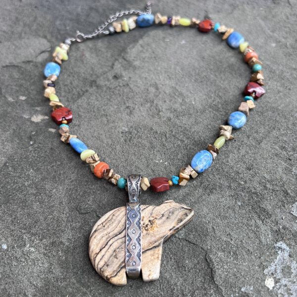 Multi-Stone Bear Statement Necklace **Pre-Owned**