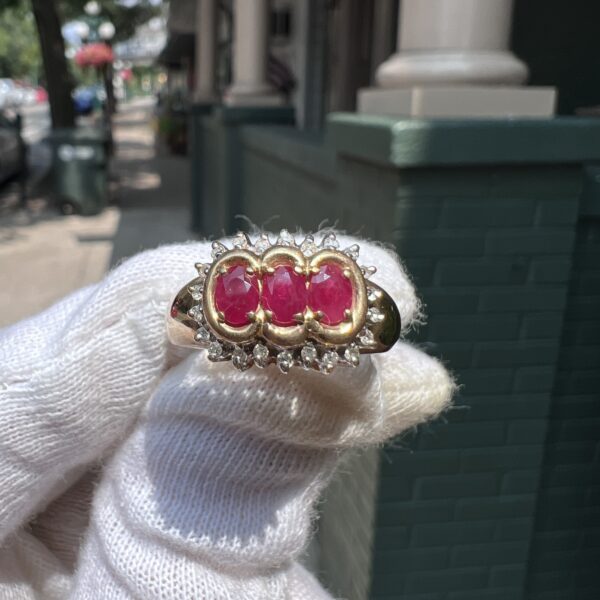 Ruby & Diamond Ring in 14k Gold **Pre-Owned**