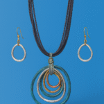 Multi-Tone Oval Necklace & Earrings Set