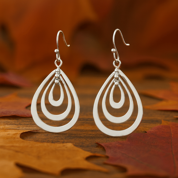Silver Tone Teardrop Earrings