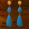Blue Nugget Drop Earring