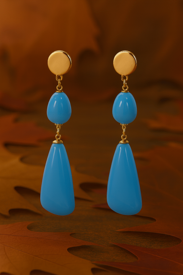 Blue Nugget Drop Earring