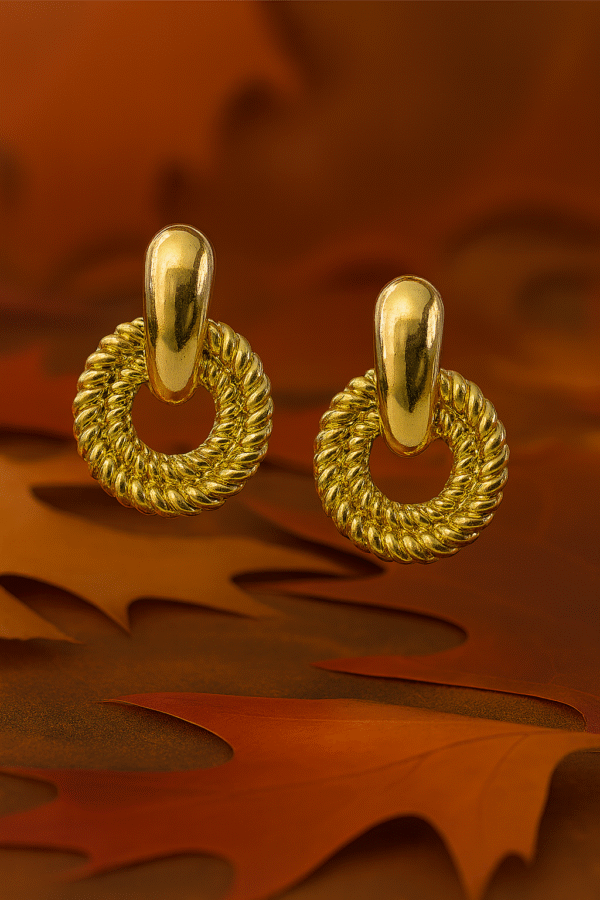 Rope Hoop Post Earrings