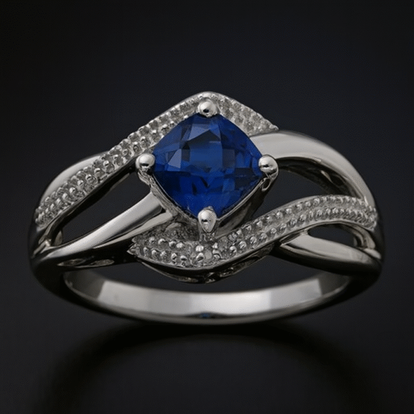 Ceylon Sapphire and Diamond Ring