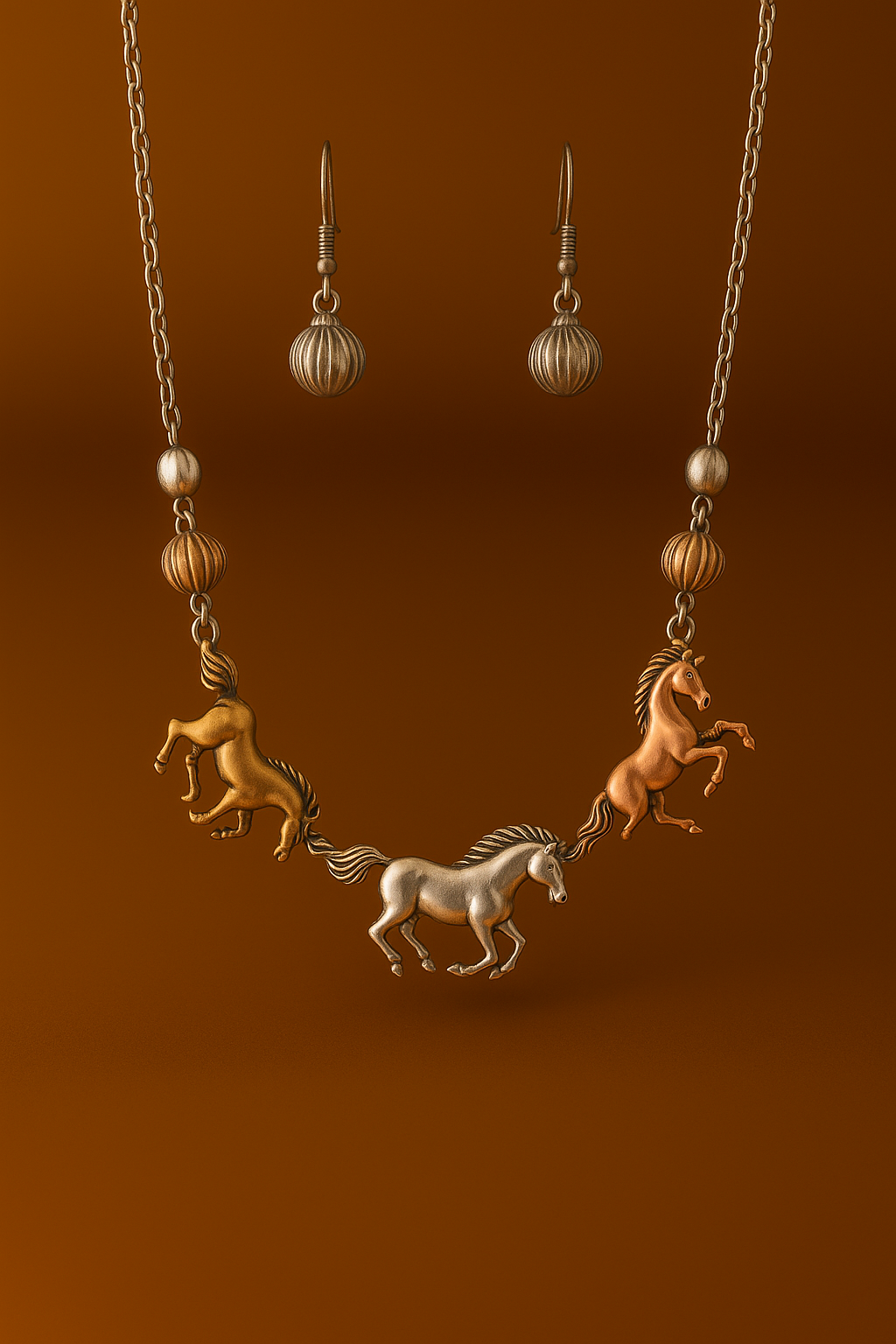 Horse Necklace & Earrings