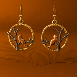 Cat In Tree Earrings