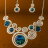 Abalone Design Statement Necklace & Earrings