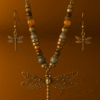 Dragonfly Bead Necklace & Earrings