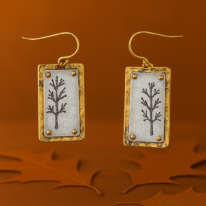 Two Tone Tree of Life Earrings