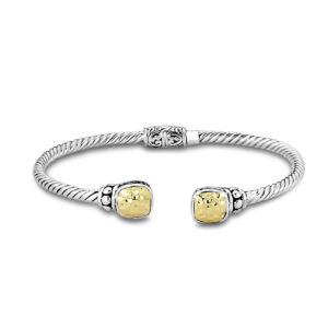 HAMMERED GOLD & SILVER BANGLE