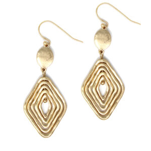 Multi diamond shape metal earrings