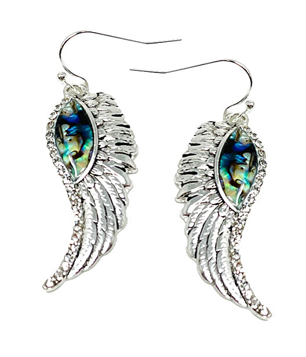Abalone angel wing earrings