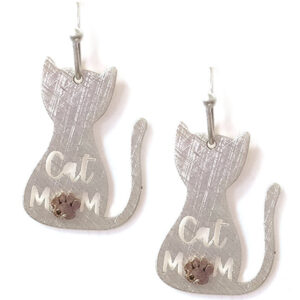 Pet lovers theme scratch metal cat earring - cat mom
