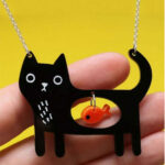 Black Cat & Fish Necklace