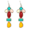 Multi shape stone drop earrings
