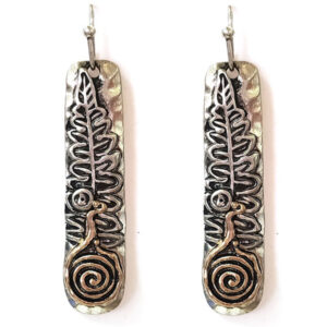 Vintage metal leaf earrings