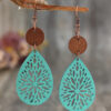 Teardrop wood earrings