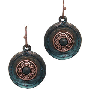 Vintage metal disc earrings