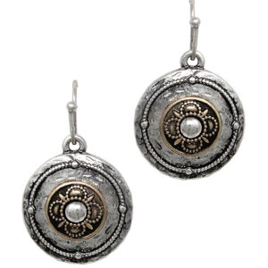 Vintage metal disc earrings
