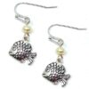 Rustic finish metal fish earrings