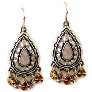 Vintage metal filigree multi disc dangle drop earrings