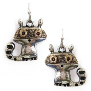 Vintage metal raccoon earrings