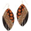 Halloween theme glittering marquise earring