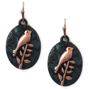 Vintage metal bird earrings
