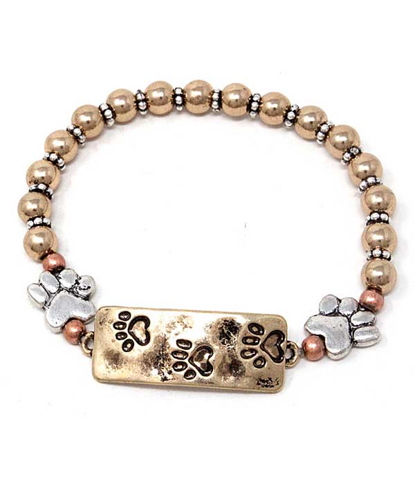 Paw print stretch bracelet