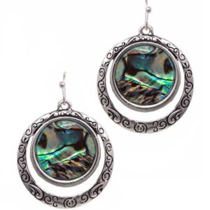 Abalone disc earrings