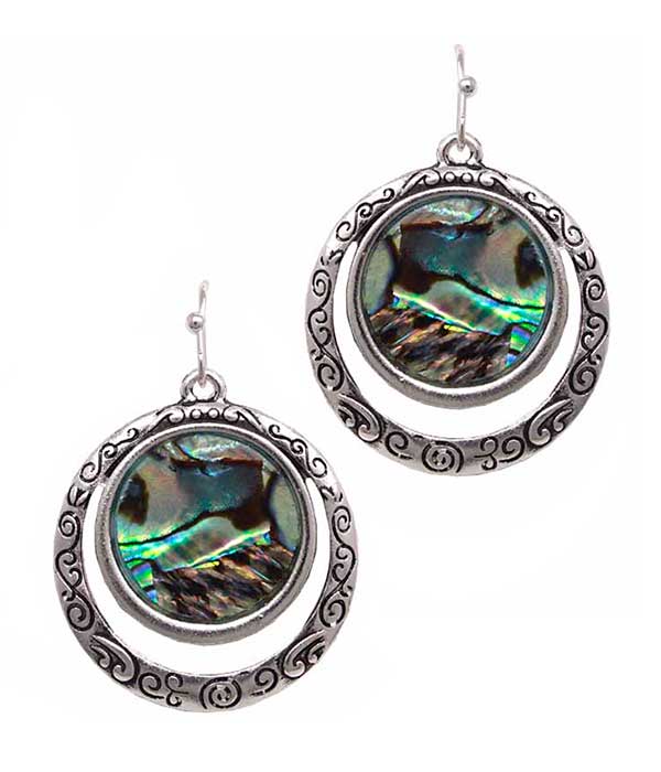 Abalone disc earrings