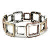 Vintage metal square link stretch bracelet