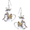 Cat and butterfly earrings