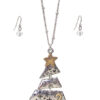 Christmas theme tree pendant necklace set