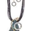 Geometric pendant necklace set